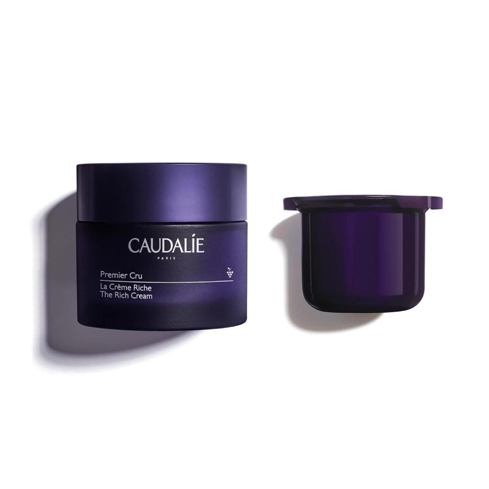 imageCaudalie Premier Cru The Rich Cream Skin Barrier Repairing Moisturizer with Ceramides Refillable Jar  50 mL Rich Cream and 50 mL Refill Pod